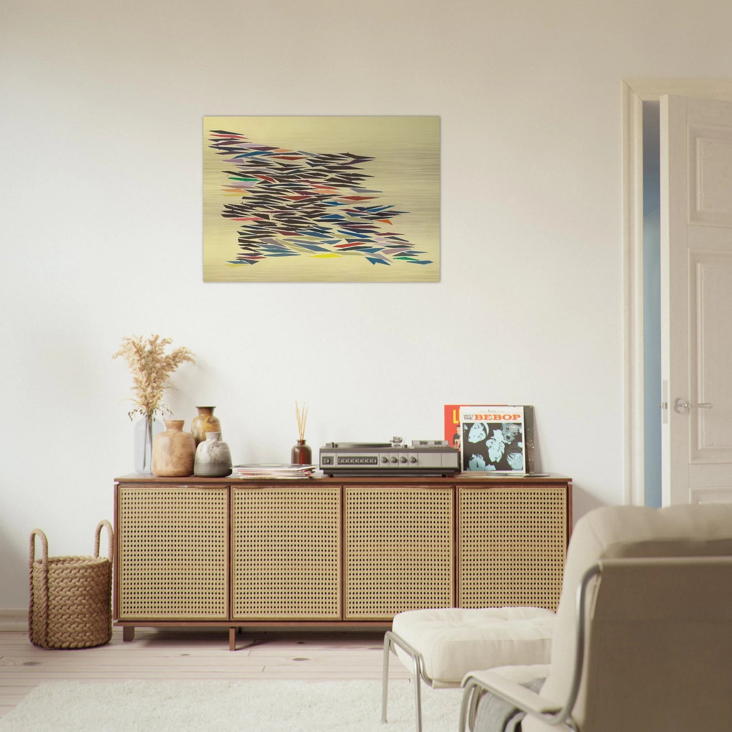 Colors with Yellow - Post-Painterly Abstraction - Robert Goodnough Brushed Aluminum Print - 70x100 cm / 28x40 inches | Robert Goodnough Aluminum Print | Robert Goodnough Prints
