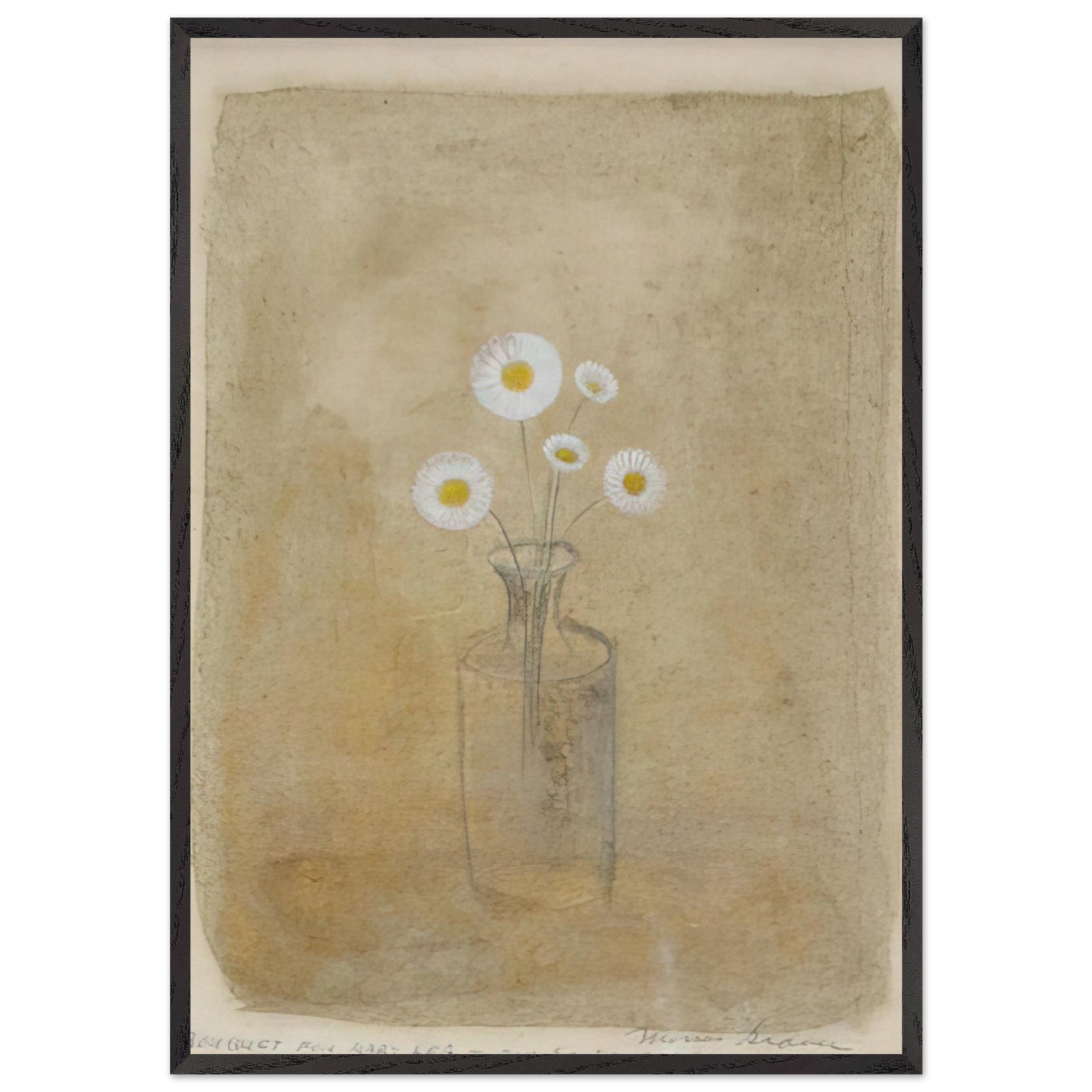 Bouquet for Mary Lea - 1957 - Morris Graves 70x100 cm / 28x40 inches Framed Art Print – Black Wooden Frame