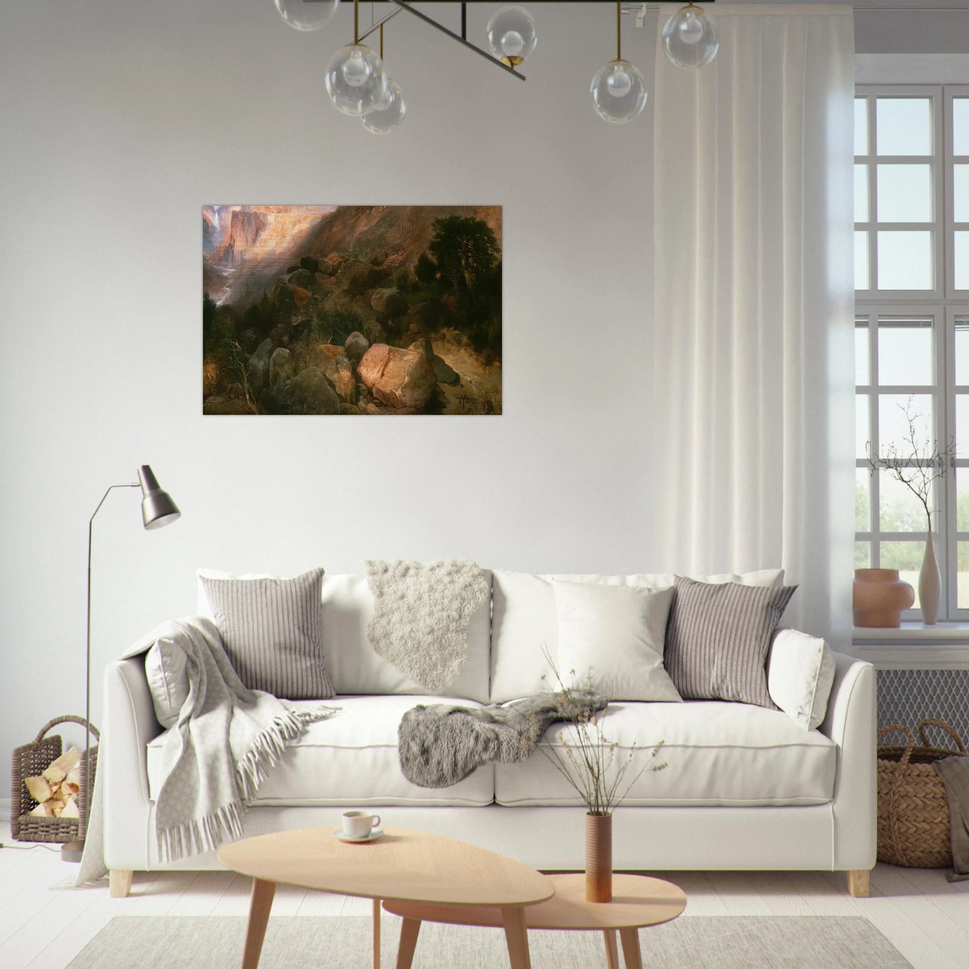 Golden Gate Yellowstone National Park - Thomas Moran Brushed Aluminum Print - 70x100 cm / 28x40 inches | Thomas Moran Aluminum Print | Thomas Moran Prints