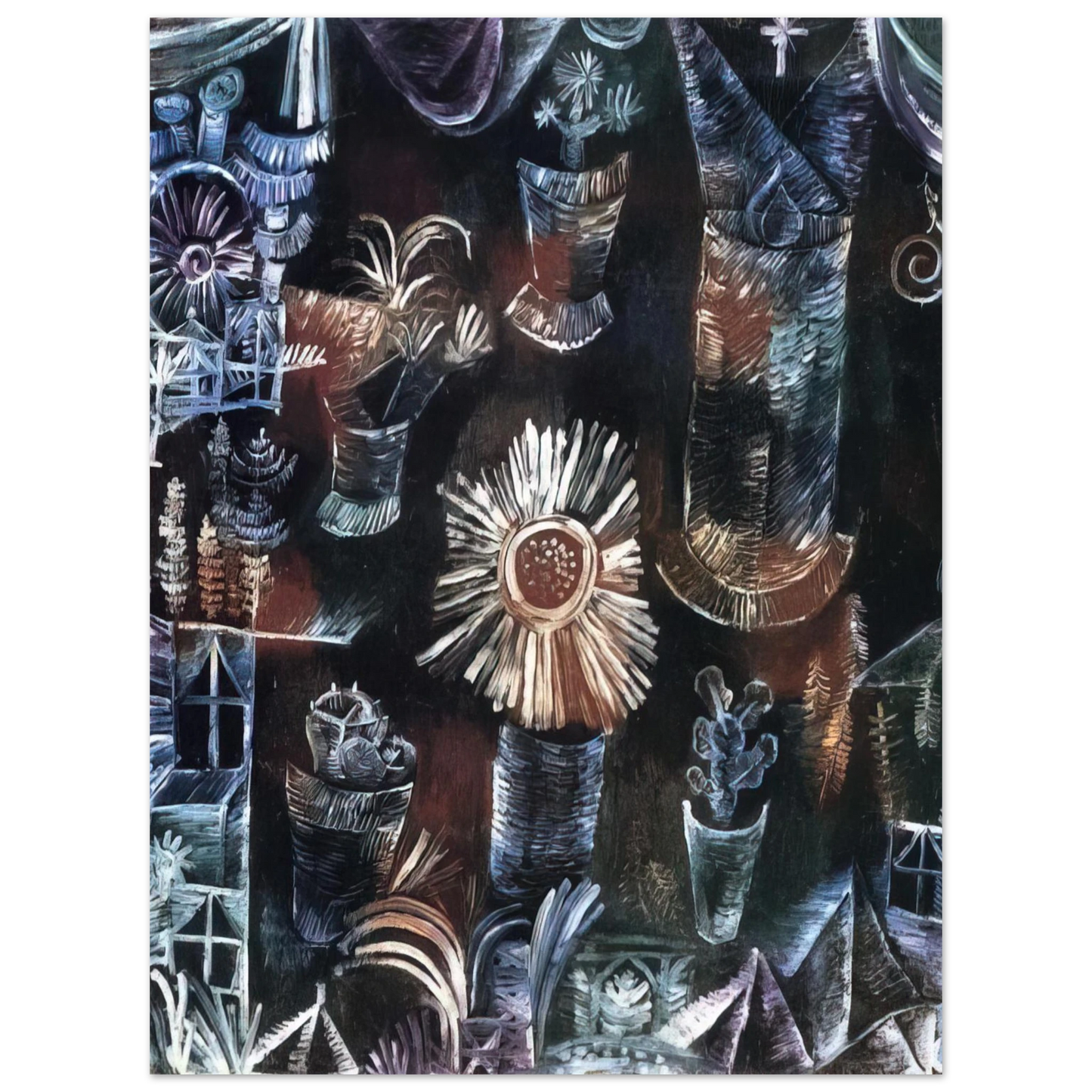 Paul Klee - STILL LIFE WITH THISTLE BLOOM 1919  75x100 cm / 30x40inches Fine Art Poster