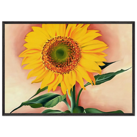 A Sunflower from Maggie - Georgia OKeeffe 70x100 cm / 28x40 inches Framed Art Print – Black Wooden Frame