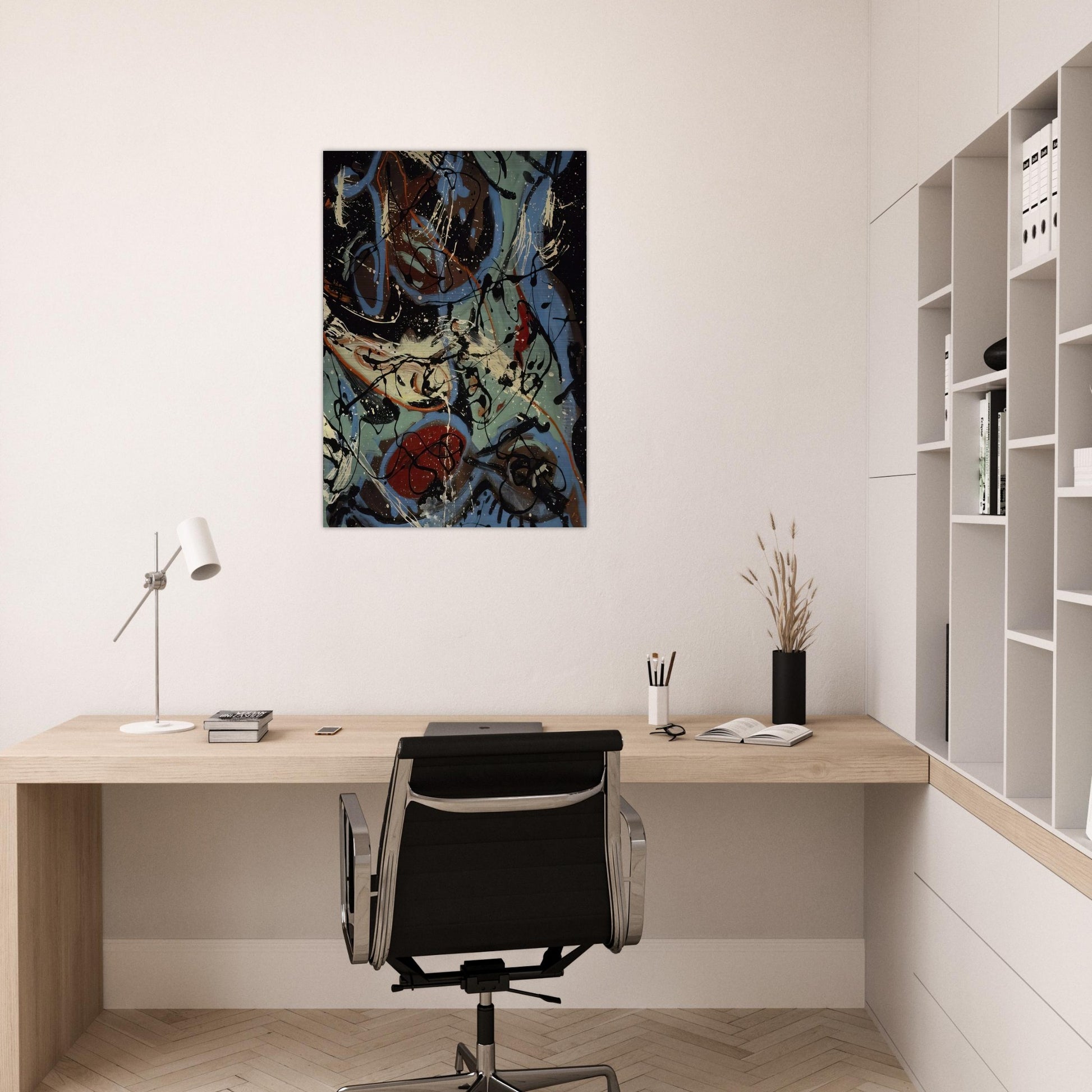 COMPOSITION WITH POURING II - Jackson Pollock Brushed Aluminum Print - 70x100 cm / 28x40 inches | Jackson Pollock Aluminum Print | Jackson Pollock Prints