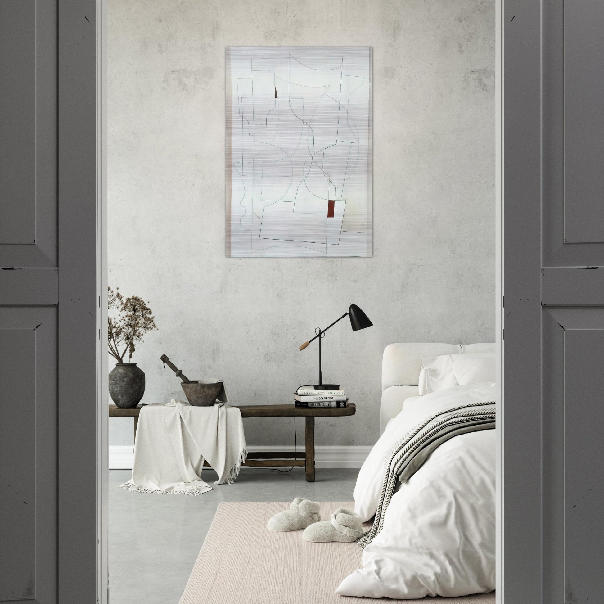 July 27-53 ivory - 1953 - Ben Nicholson Brushed Aluminum Print - 70x100 cm / 28x40 inches | Ben Nicholson Aluminum Print | Ben Nicholson Prints