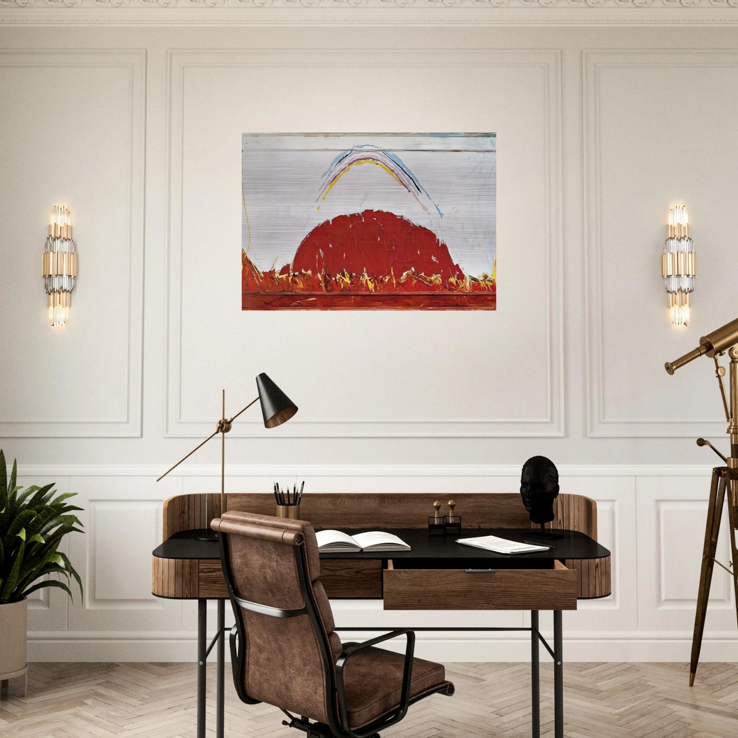 Paesaggio in Australia - 1984 - Mario Schifano Brushed Aluminum Print - 70x100 cm / 28x40 inches | Mario Schifano Aluminum Print | Mario Schifano Prints