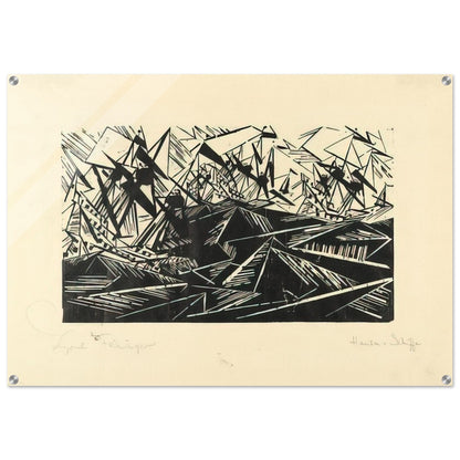 HANSEATIC SHIPS HANSASCHIFFE 1919 - Lyonel Feininger Acrylic Print - 70x100 cm / 28x40″ inches