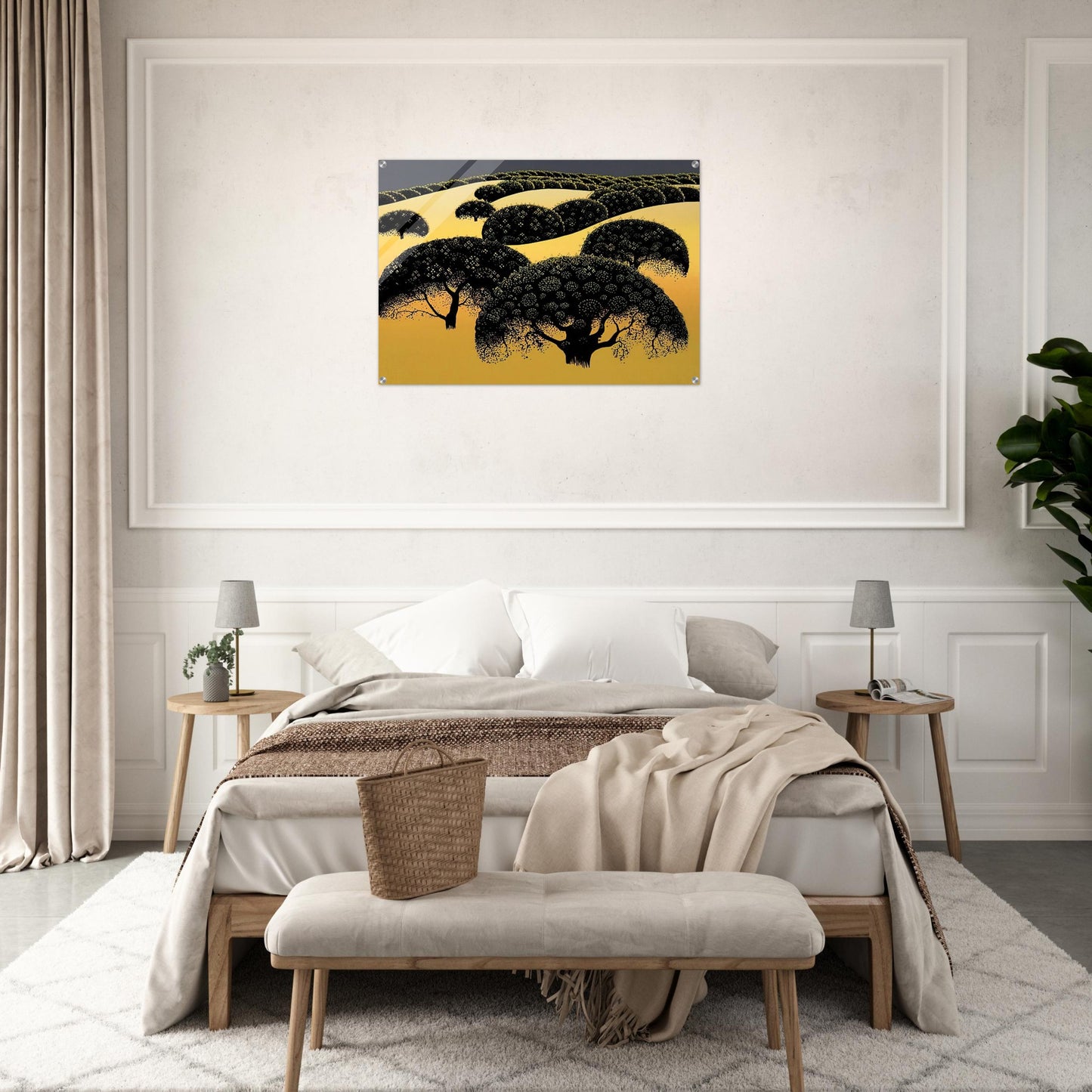 Santa Ynez Oaks - Eyvind Earle Acrylic Print - 70x100 cm / 28x40″ inches