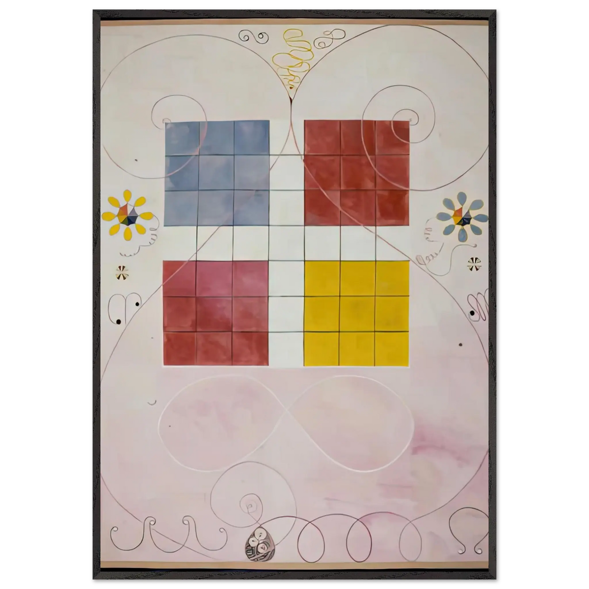 Hilma af Klint - DE TIO ST RSTA N 10 ALDERDOMEN 1907 Wall art - 60x80 cm / 24x32 Inches - Premium Wooden Framed Poster With Fine Art Paper - Wood frame