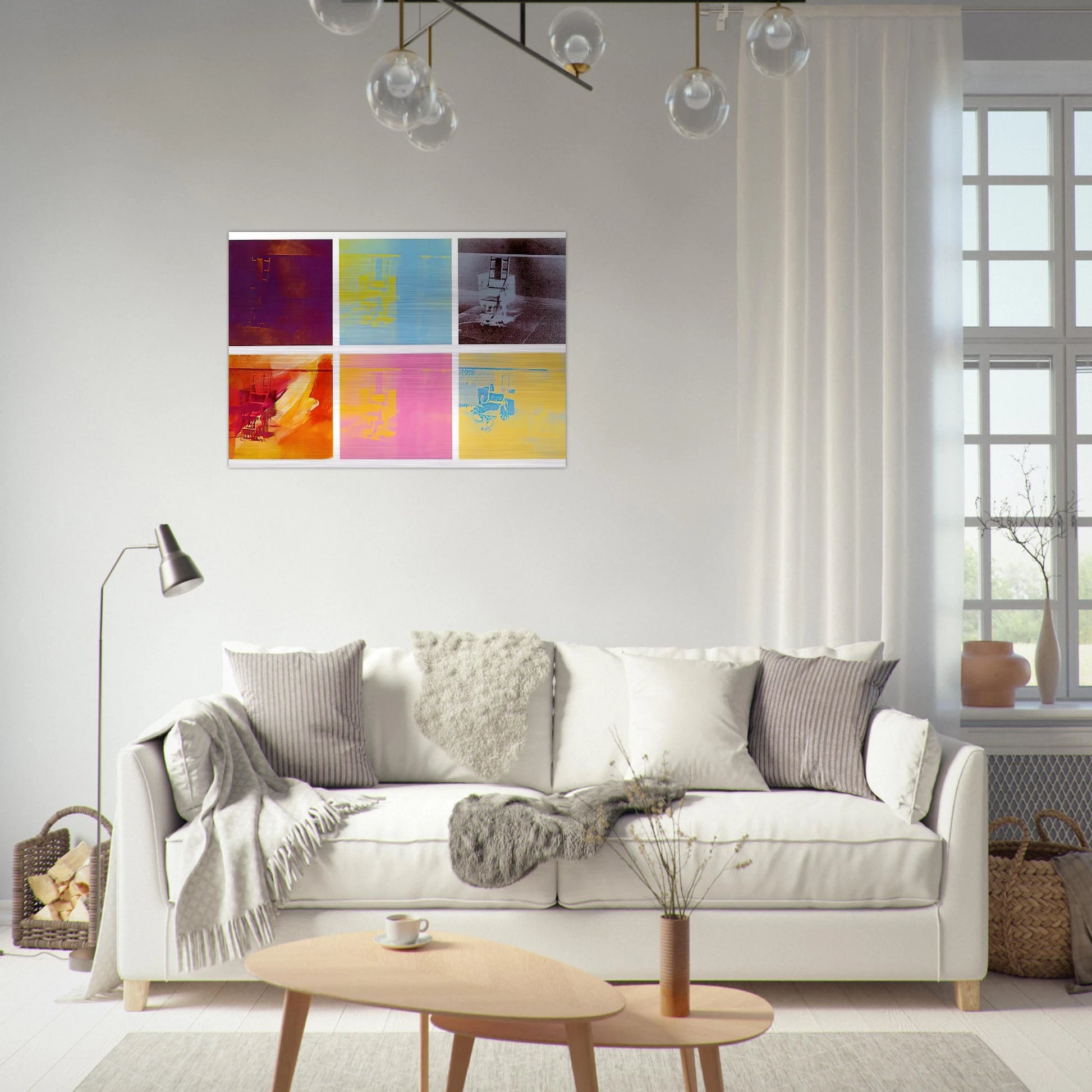 Electric Chair - Andy Warhol Brushed Aluminum Print - 70x100 cm / 28x40 inches | Andy Warhol Aluminum Print | Andy Warhol Prints