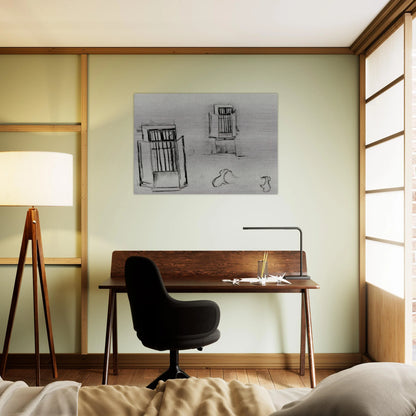 Barred Windows - Vincent van Gogh Brushed Aluminum Print - 70x100 cm / 28x40 inches | Vincent van Gogh Aluminum Print | Vincent van Gogh Prints