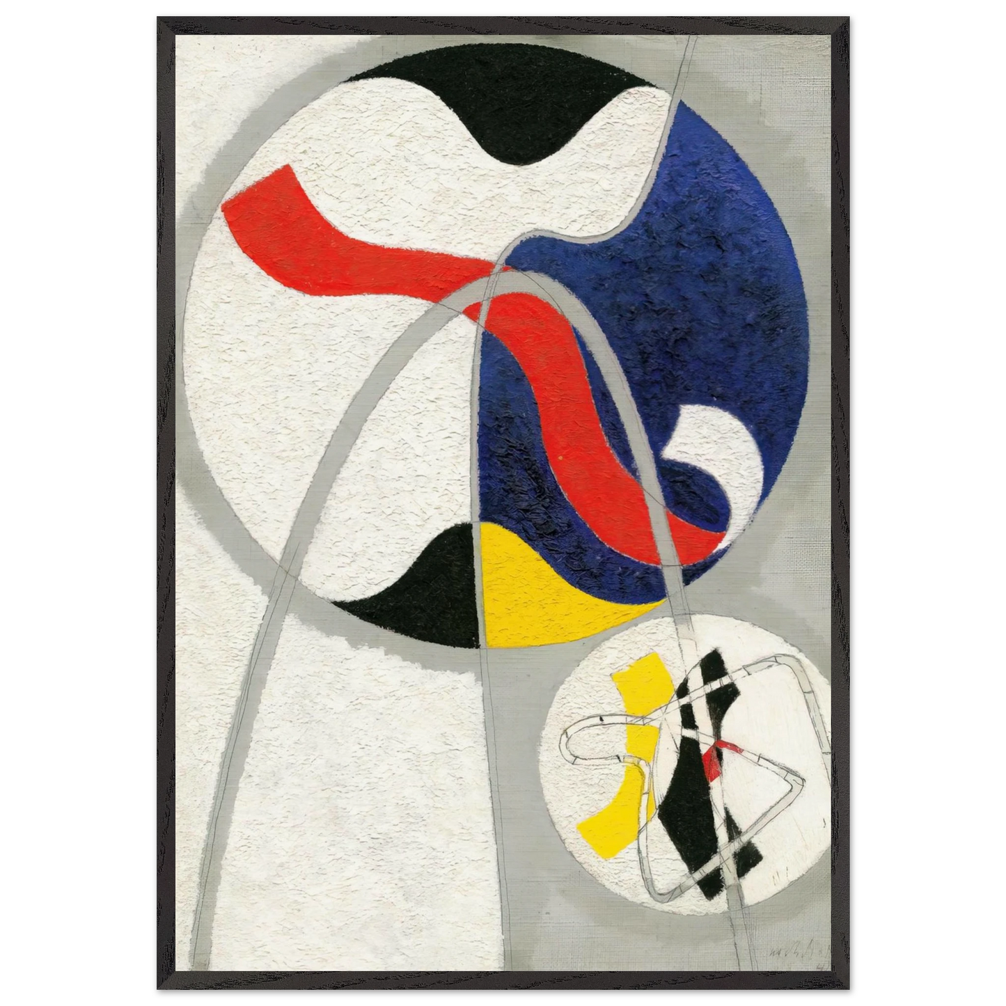 Project for the sculpture Bennett - Laszlo Moholy-Nagy 70x100 cm / 28x40 inches Framed Art Print – Black Wooden Frame