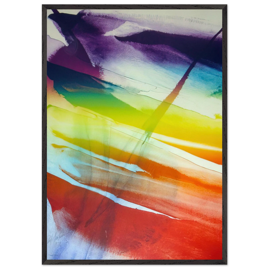 Phenomena Franklins Kite - 1974 - Paul Jenkins 70x100 cm / 28x40 inches Framed Art Print – Black Wooden Frame