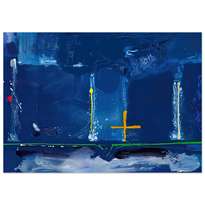Helen Frankenthaler - Sister Sky, 1991- Wall Art - 30x40 cm / 12x16 inches - Premium Wooden Framed Poster With Fine Art Paper-canvas - White frame