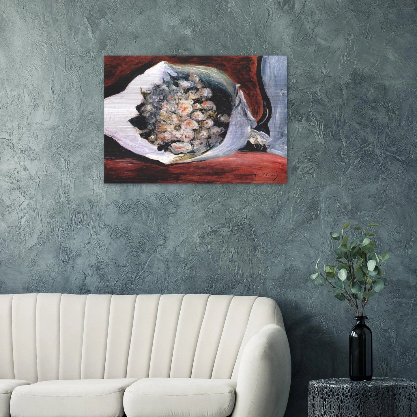 Bouquet in a theater box - Pierre-Auguste Renoir Brushed Aluminum Print - 70x100 cm / 28x40 inches | Pierre-Auguste Renoir Aluminum Print | Pierre-Auguste Renoir Prints