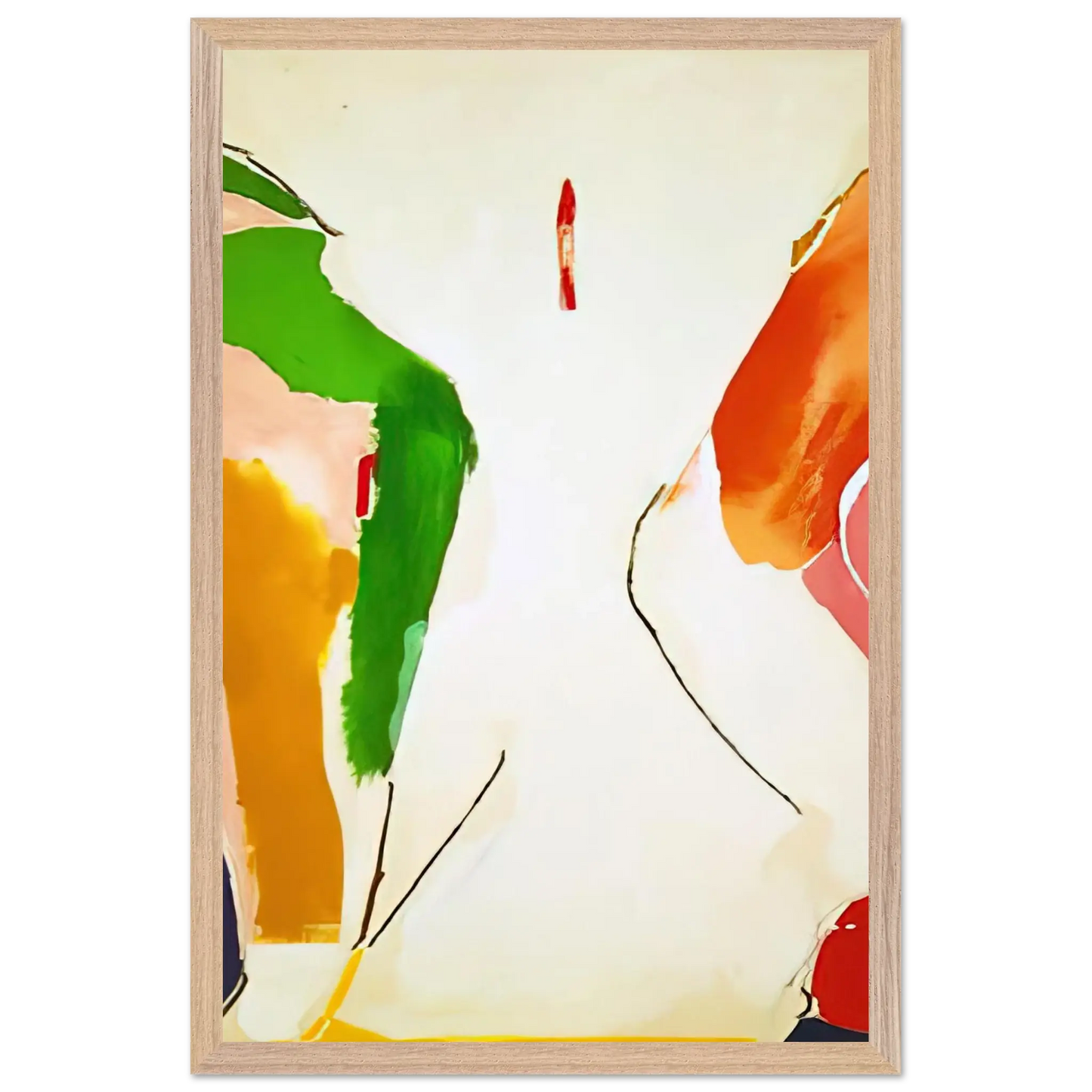 Helen Frankenthaler - Living Edge - 1973 Wall art - 13x18 cm / 5x7 Inches - Premium Wooden Framed Poster With Fine Art Paper - White frame