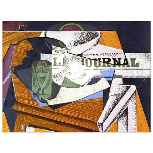 Juan Gris - FRUIT BOWL BOOK AND NEWSPAPER  75x100 cm / 30x40inches Fine Art Poster