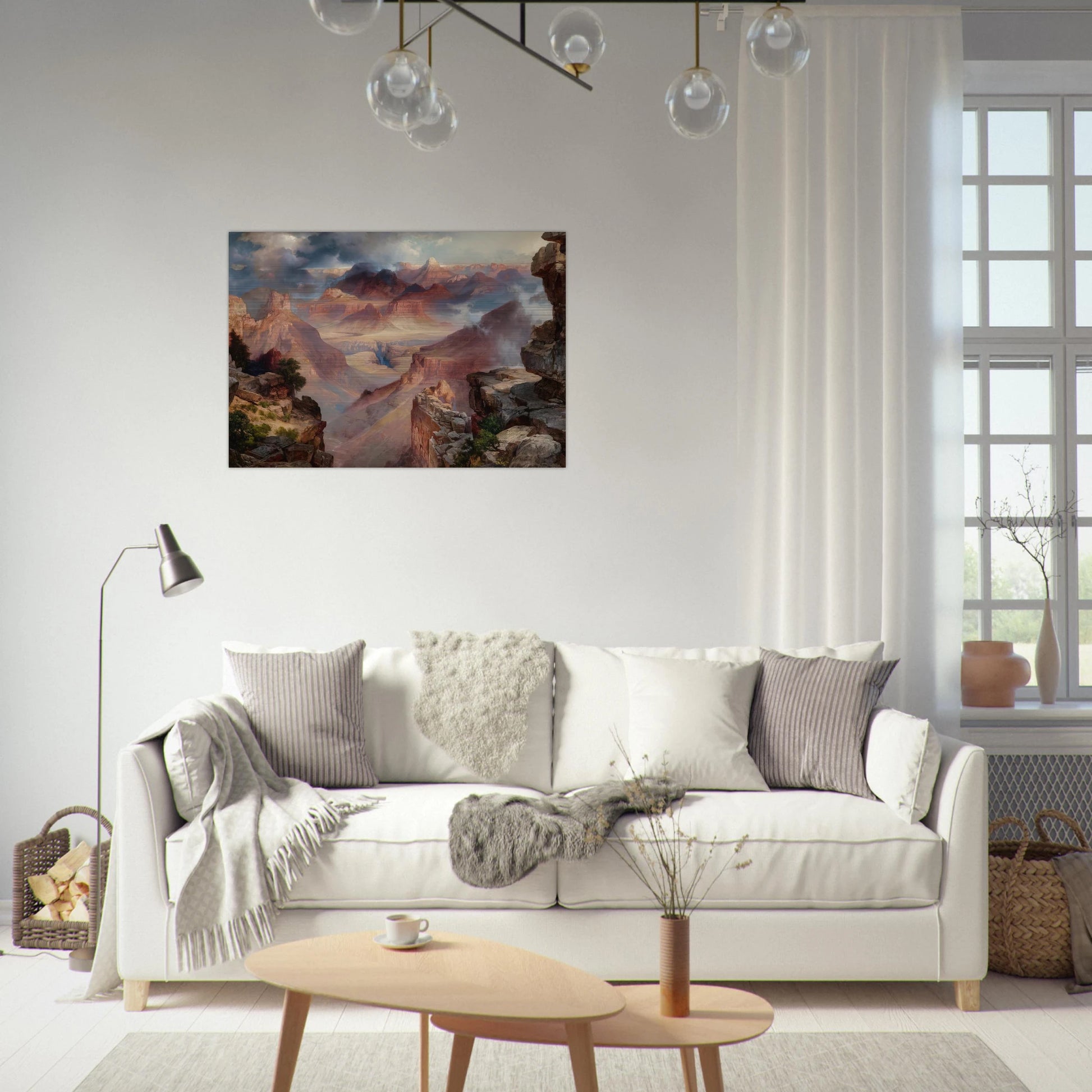 Grand Canyon of Arizona at Sunset - Thomas Moran Brushed Aluminum Print - 70x100 cm / 28x40 inches | Thomas Moran Aluminum Print | Thomas Moran Prints