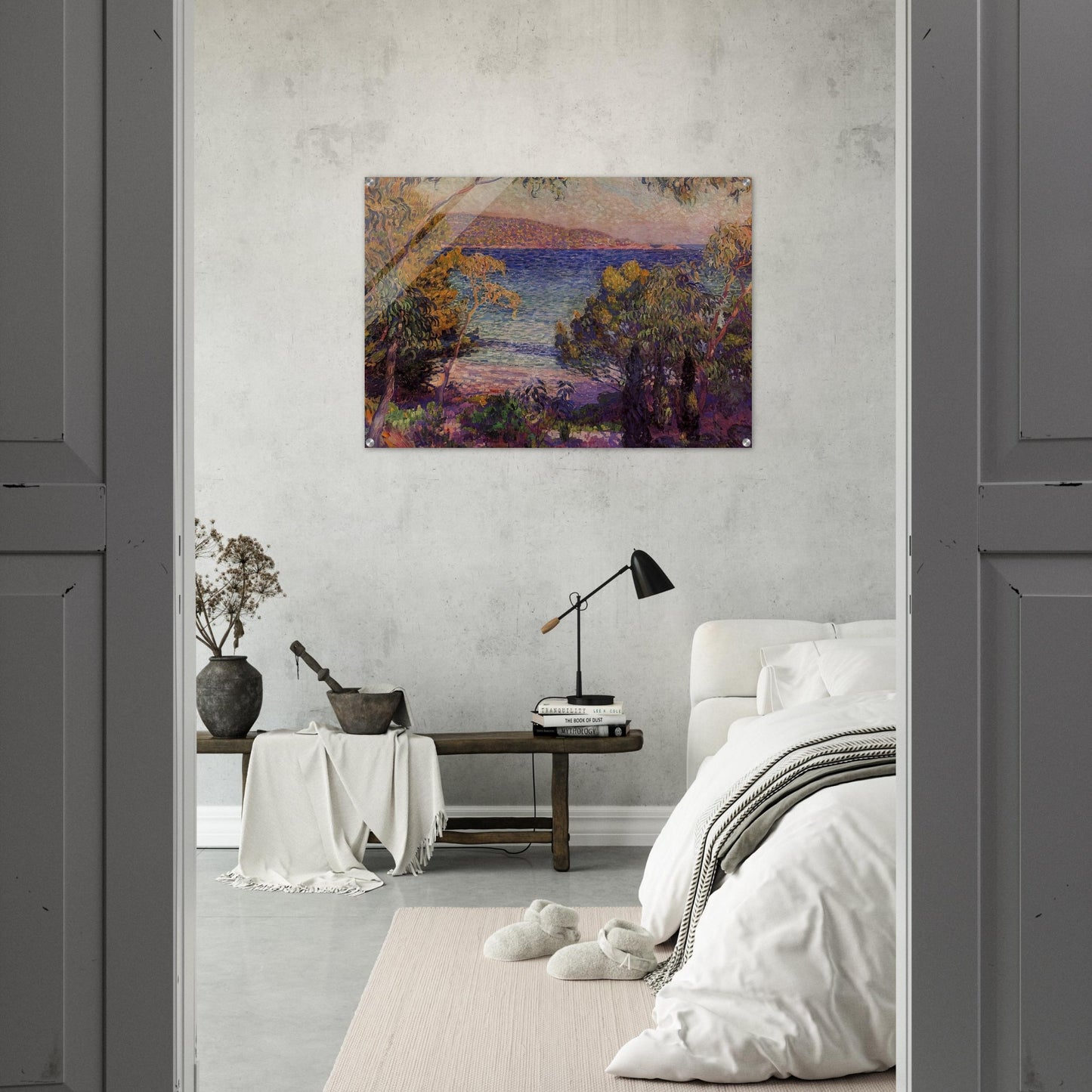 PINES AND EUCALYPTUS AT CAVELIERI 1905 - Theo van Rysselberghe Acrylic Print - 70x100 cm / 28x40″ inches
