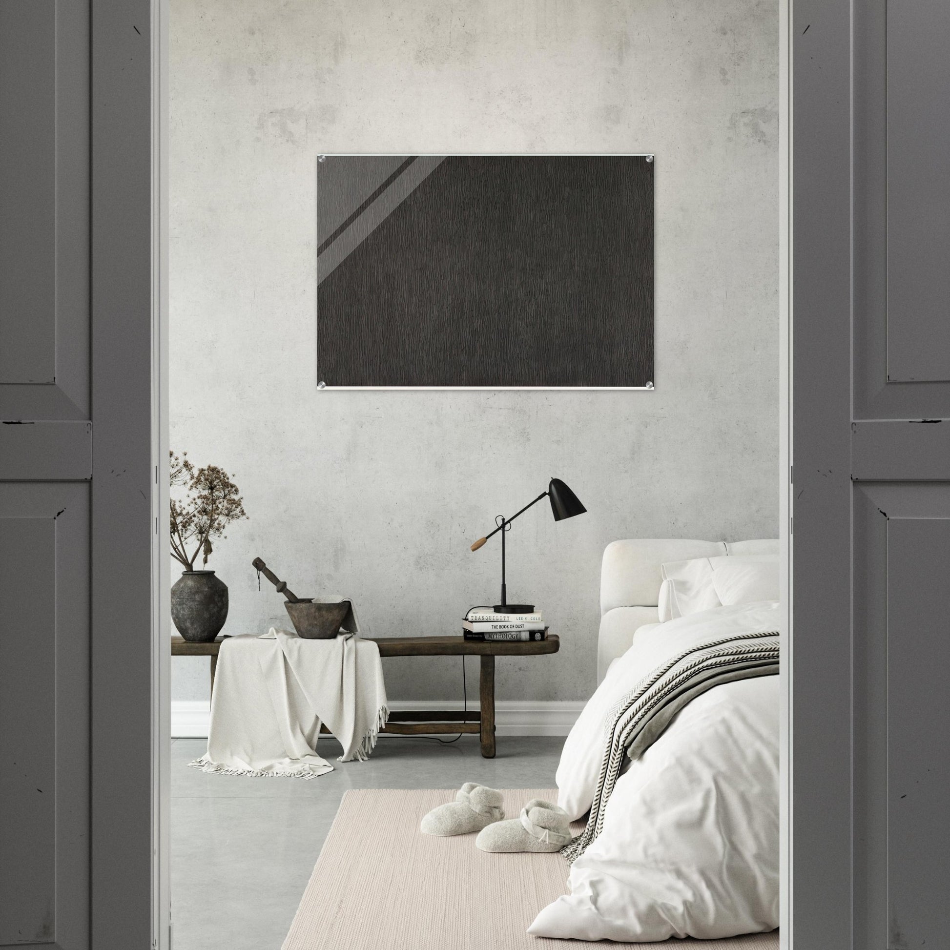 Black with White Lines, Vertical Not Touching - Sol LeWitt Acrylic Print - 70x100 cm / 28x40″ inches | Sol LeWitt Wall Art | Sol LeWitt Prints