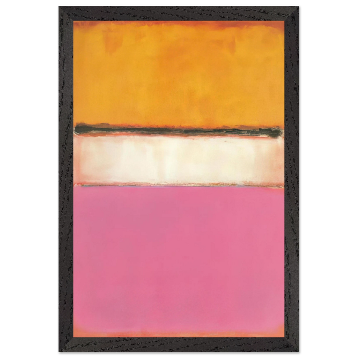 Mark Rothko - White Center Yellow, Pink and Lavender on Rose - 1950 Wall Art - 21x29.7 cm / 8x12" - Premium Wooden Framed Poster With Fine Art Paper-canvas - White frame
