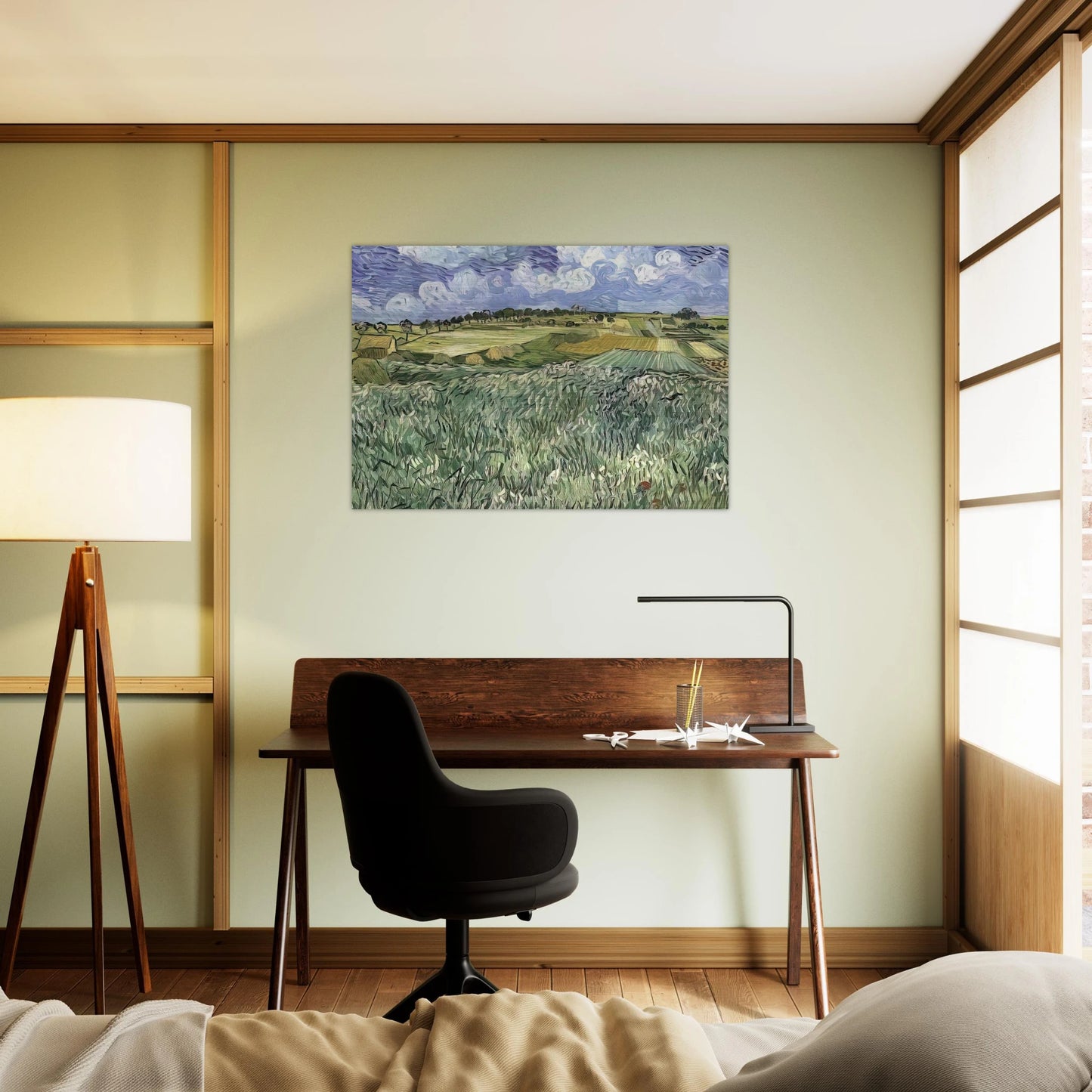 Plain near Auvers - Vincent van Gogh Brushed Aluminum Print - 70x100 cm / 28x40 inches | Vincent van Gogh Aluminum Print | Vincent van Gogh Prints