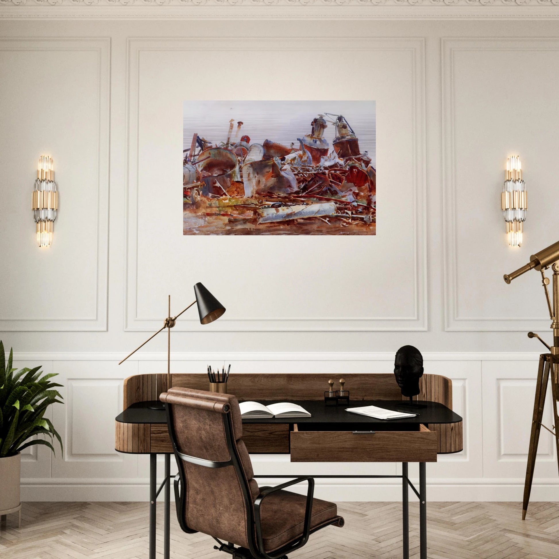 A Wrecked Sugar Refinery - John Singer Sargent Brushed Aluminum Print - 70x100 cm / 28x40 inches | John Singer Sargent Aluminum Print | John Singer Sargent Prints