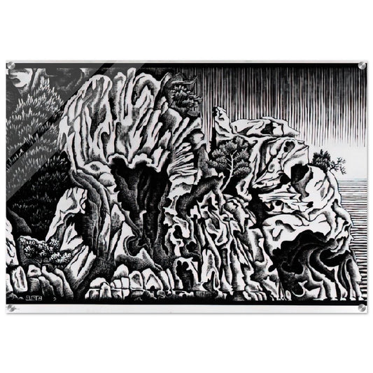 CALANCHE OF PIANA CORSICA FEBRUARY 1934 1934 - MC Escher Acrylic Print - 70x100 cm / 28x40″ inches | Maurits Cornelis Escher Prints