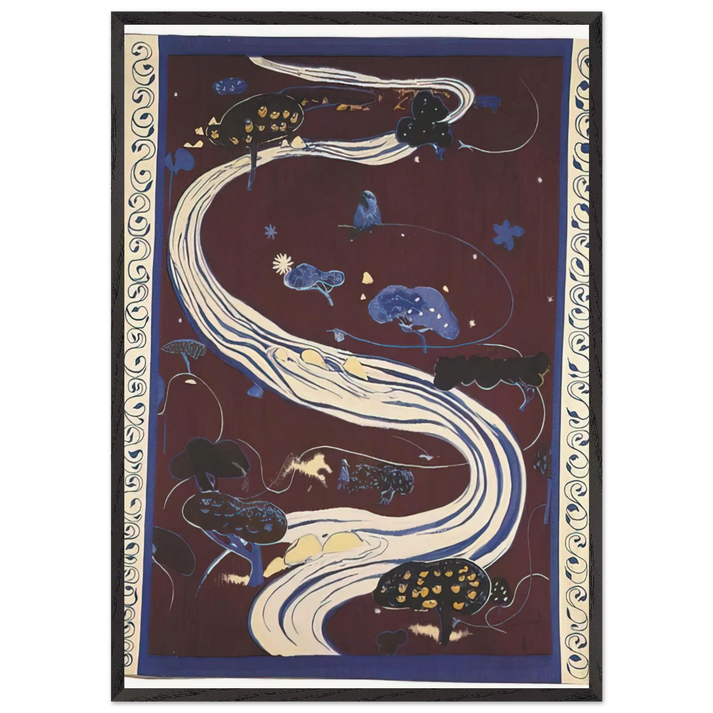 The River - figurative - Brett Whiteley 70x100 cm / 28x40 inches Framed Art Print – Black Wooden Frame