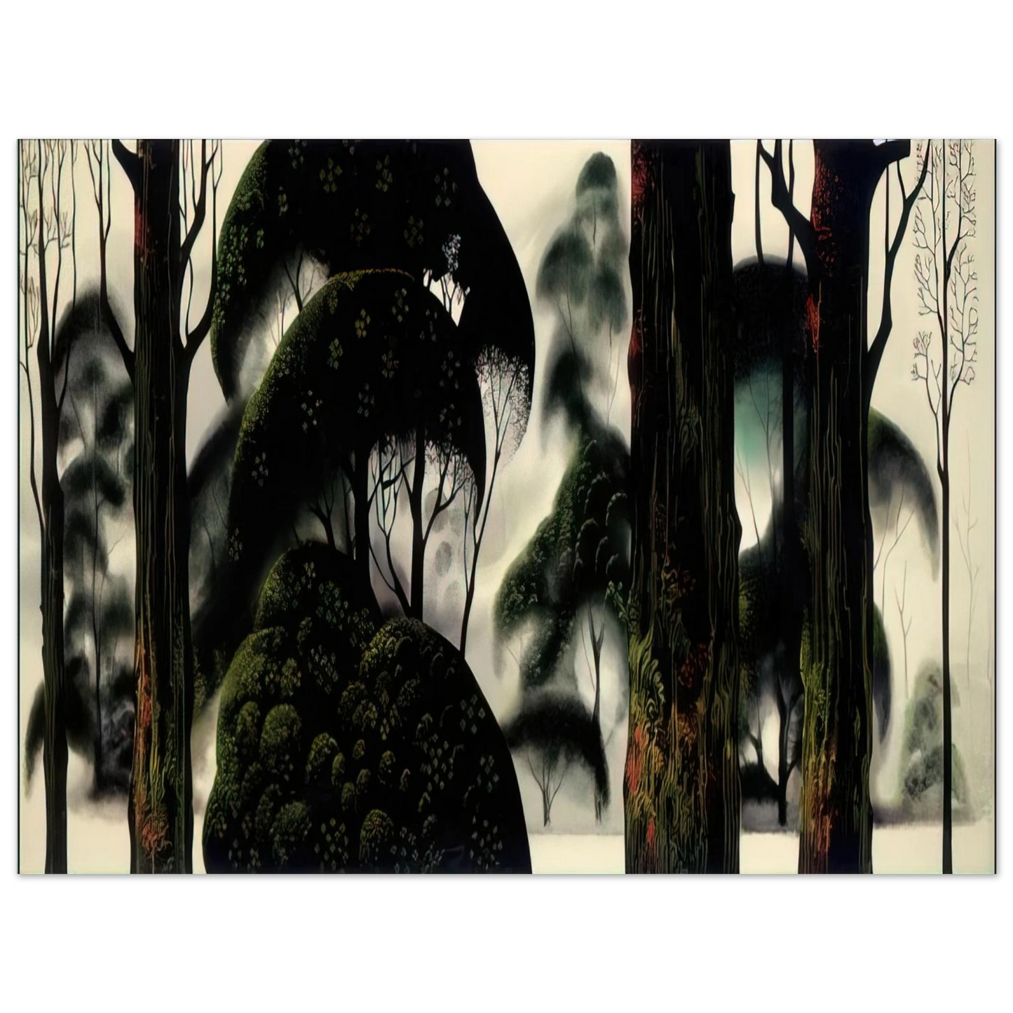 Eyvind Earle - Forest Magic  75x100 cm / 30x40inches Fine Art Poster