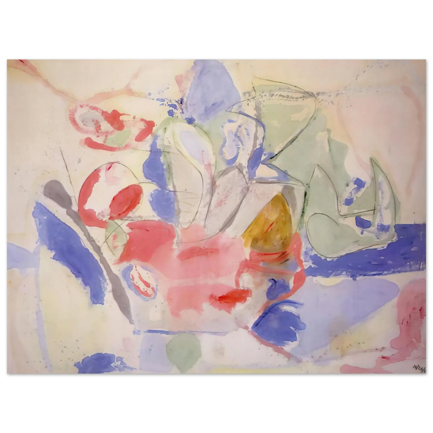 Helen Frankenthaler - Mountains and Sea - 1952 Wall art - A3 (29.7 x 42  cm) - Premium Wooden Framed Poster With Fine Art Paper - White frame
