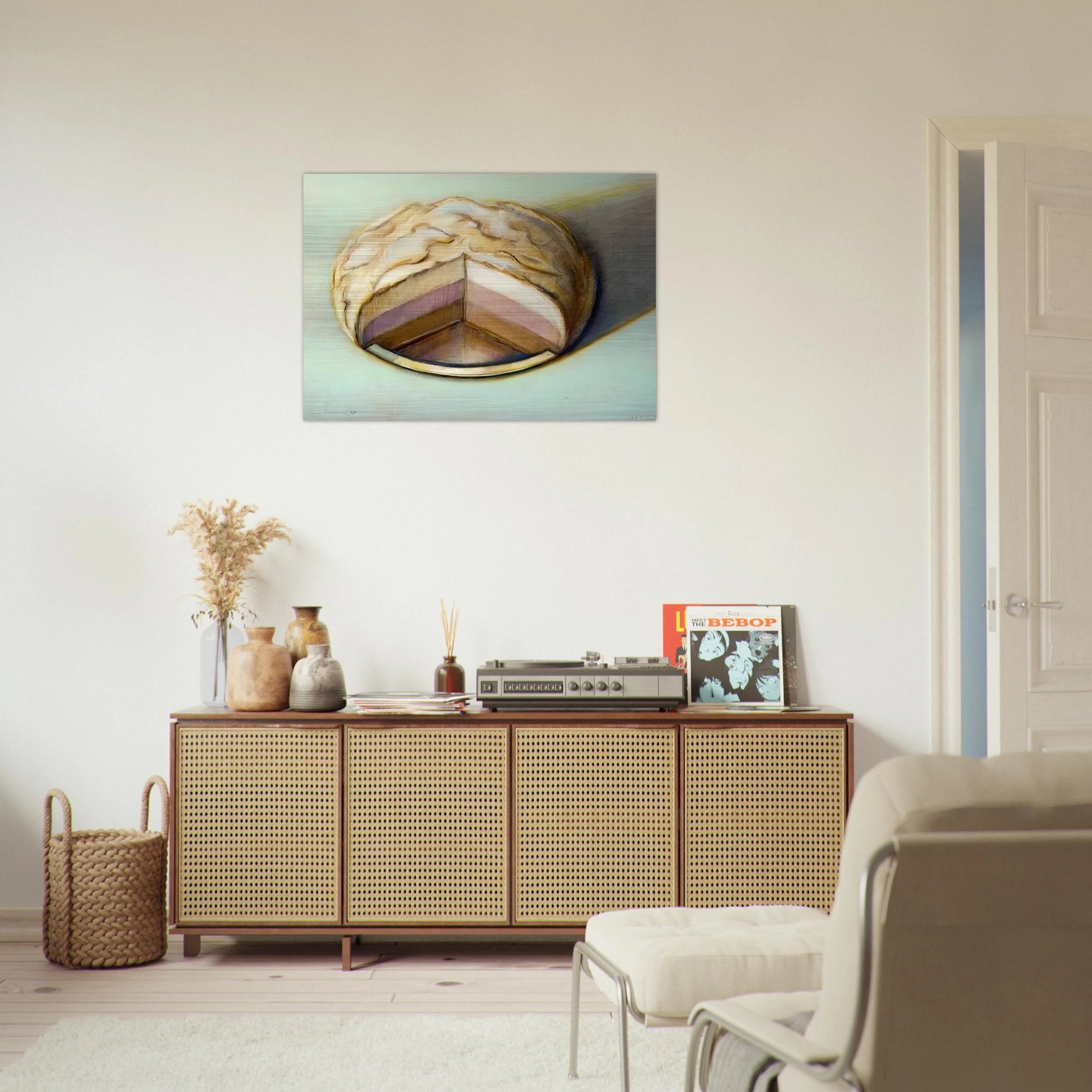 Neapolitan Meringue - 1999 - Wayne Thiebaud Brushed Aluminum Print - 70x100 cm / 28x40 inches | Wayne Thiebaud Aluminum Print | Wayne Thiebaud Prints
