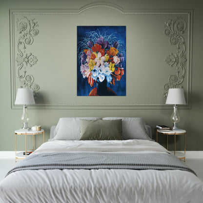 BOUQUET OF TULIPS - Moise Kisling Brushed Aluminum Print - 70x100 cm / 28x40 inches | Moise Kisling Aluminum Print | Moise Kisling Prints