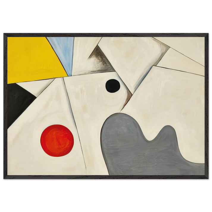 WHITE FIELDS 1955 - Alexander Calder 70x100 cm / 28x40 inches Framed Art Print – Black Wooden Frame