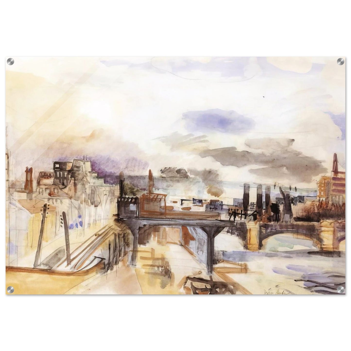 PARISIAN BRIDGE 1922 - Raoul Dufy Acrylic Print - 70x100 cm / 28x40″ inches