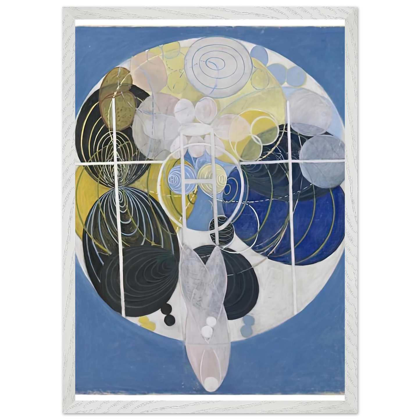 Hilma af Klint - THE LARGE FIGURE PAINTINGS NR 5 1907 Wall art - 60x80 cm / 24x32 inches - Premium Wooden Framed Poster With Fine Art Paper-canvas - Black frame