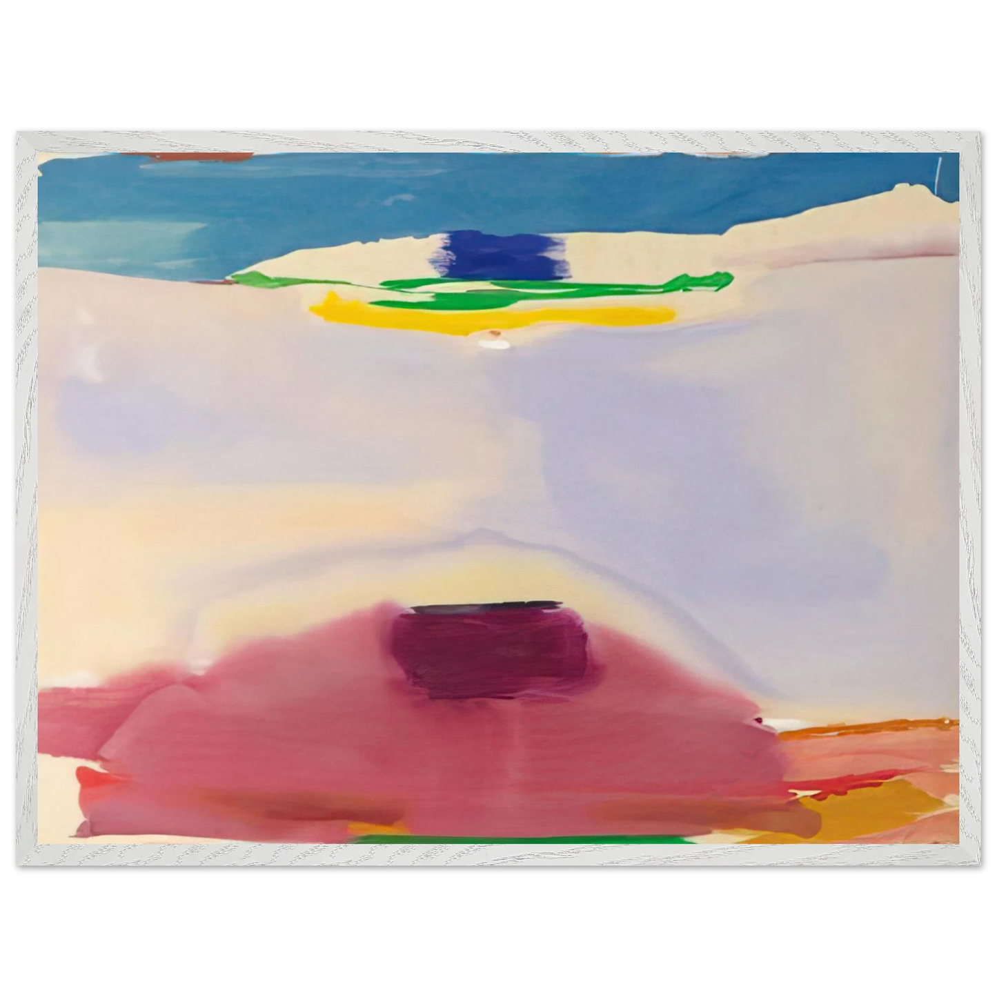Helen Frankenthaler - Leveling - 1973 Wall art - 28x43  cm / XL (11x17 inches) - Premium Wooden Framed Poster With Fine Art Paper-canvas - Black frame