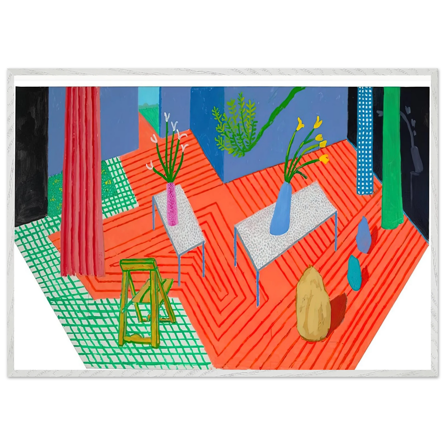 David Hockney - David Hockney Wall art - 27x35 cm / 11x14 inches - Premium Wooden Framed Poster With Fine Art Paper-canvas - Black frame