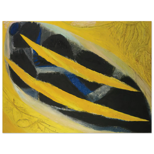 Frank Lobdell - Dark Presence III, Yellow - 1963  75x100 cm / 30x40inches Fine Art Poster