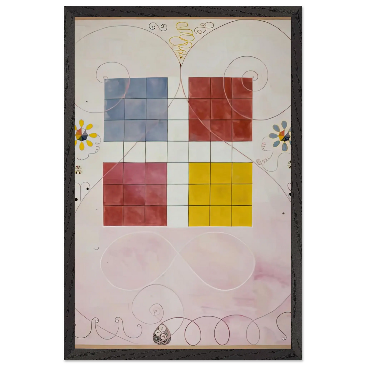 Hilma af Klint - DE TIO ST RSTA N 10 ALDERDOMEN 1907 Wall art - A2 (42 x 59.4  cm) - Premium Wooden Framed Poster With Fine Art Paper - Black frame