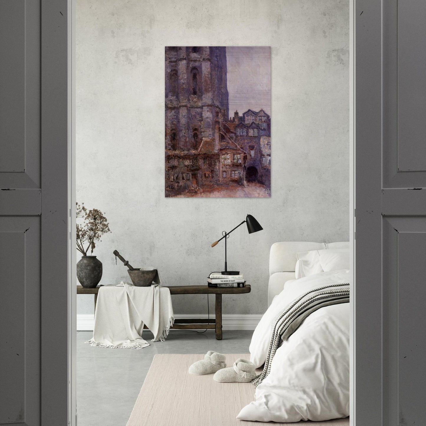 The Cour d'Albane, Grey Weather - claude monet Brushed Aluminum Print - 70x100 cm / 28x40 inches | claude monet Aluminum Print | claude monet Prints