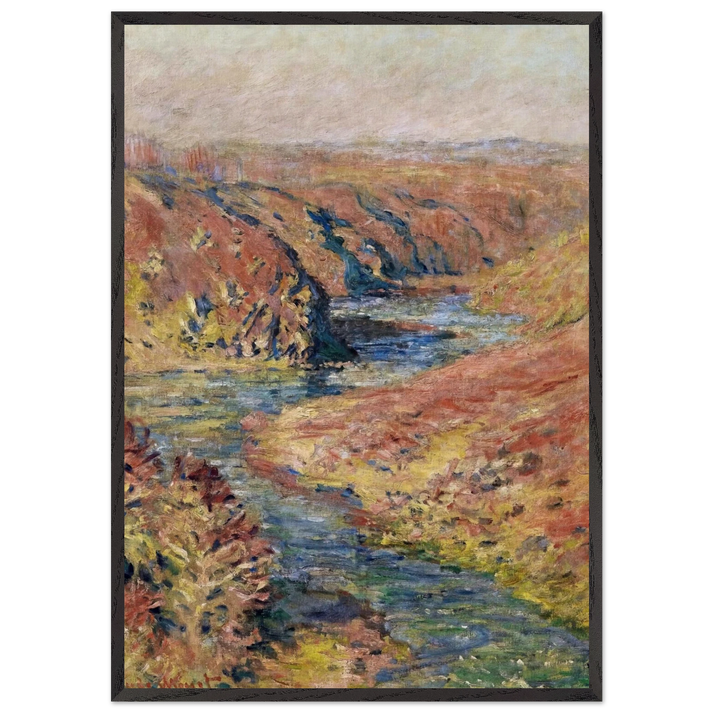 The Valley of Creuse at Fresselines - claude monet 70x100 cm / 28x40 inches Framed Art Print – Black Wooden Frame