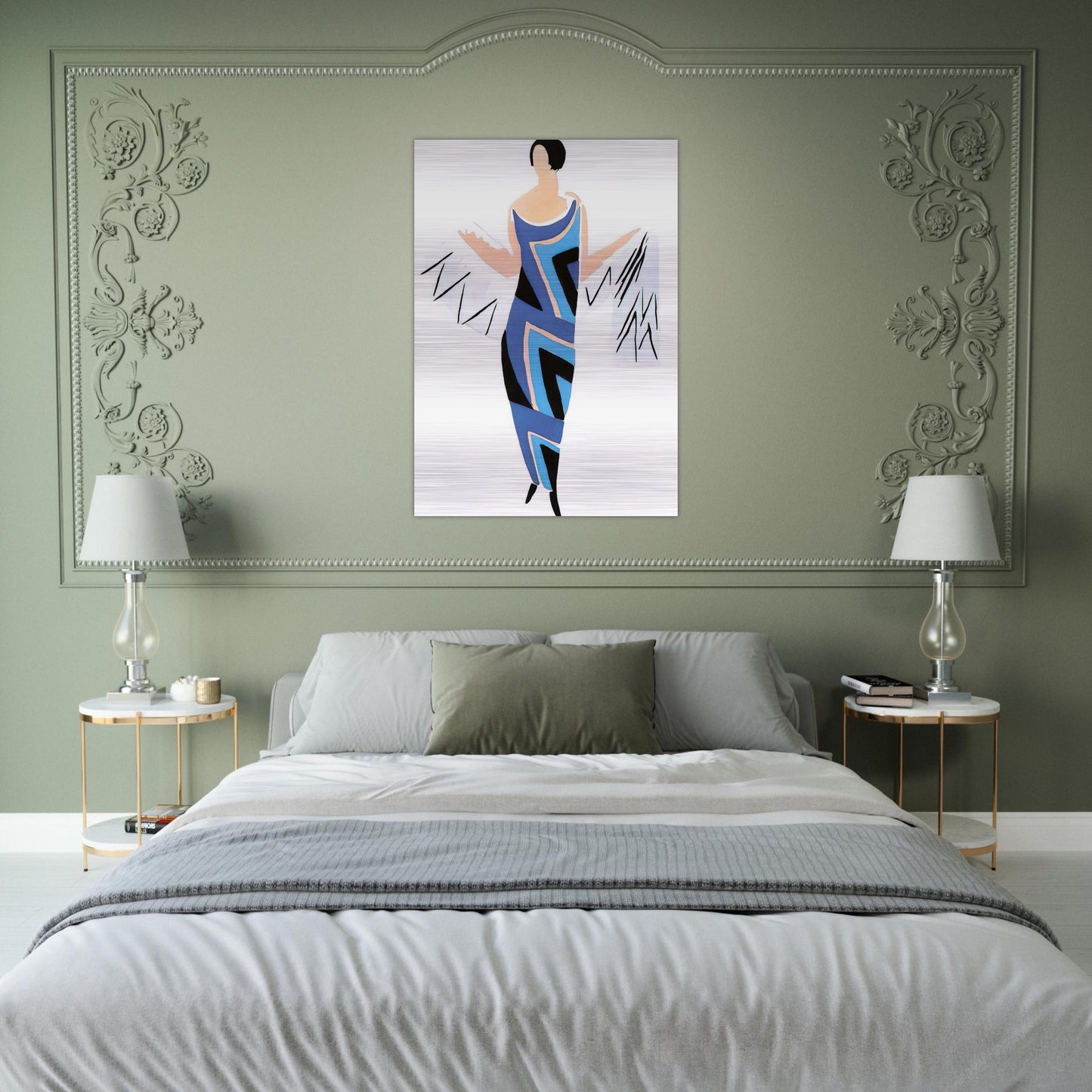 FASHION ILLUSTRATION 4 - Sonia Delaunay Brushed Aluminum Print - 70x100 cm / 28x40 inches | Sonia Delaunay Aluminum Print | Sonia Delaunay Prints
