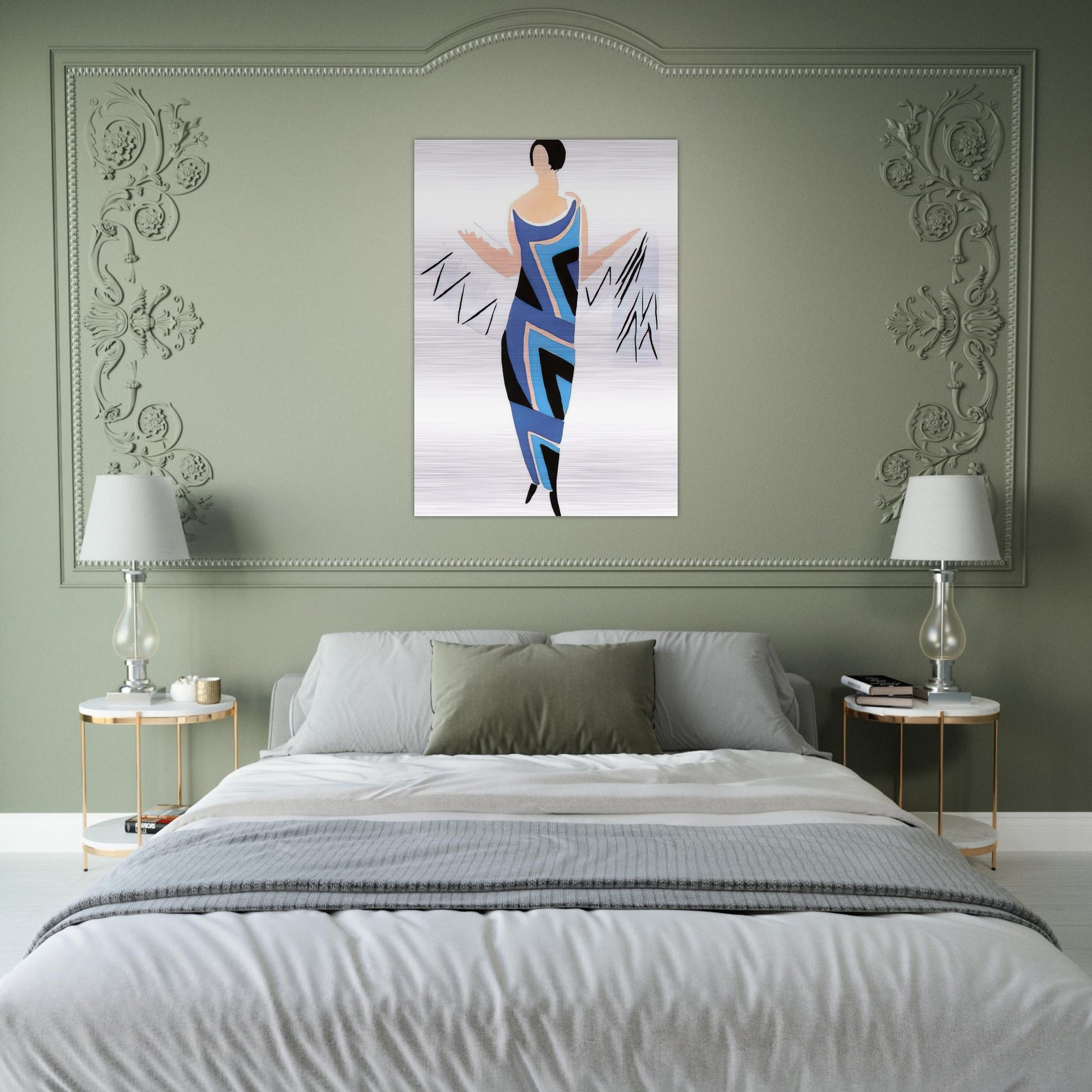 FASHION ILLUSTRATION 4 - Sonia Delaunay Brushed Aluminum Print - 70x100 cm / 28x40 inches | Sonia Delaunay Aluminum Print | Sonia Delaunay Prints