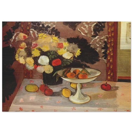 STILL LIFE BOUQUET AND COMPOTIER 1925 - Henri Matisse Brushed Aluminum Print - 70x100 cm / 28x40 inches | Henri Matisse Aluminum Print | Henri Matisse Prints