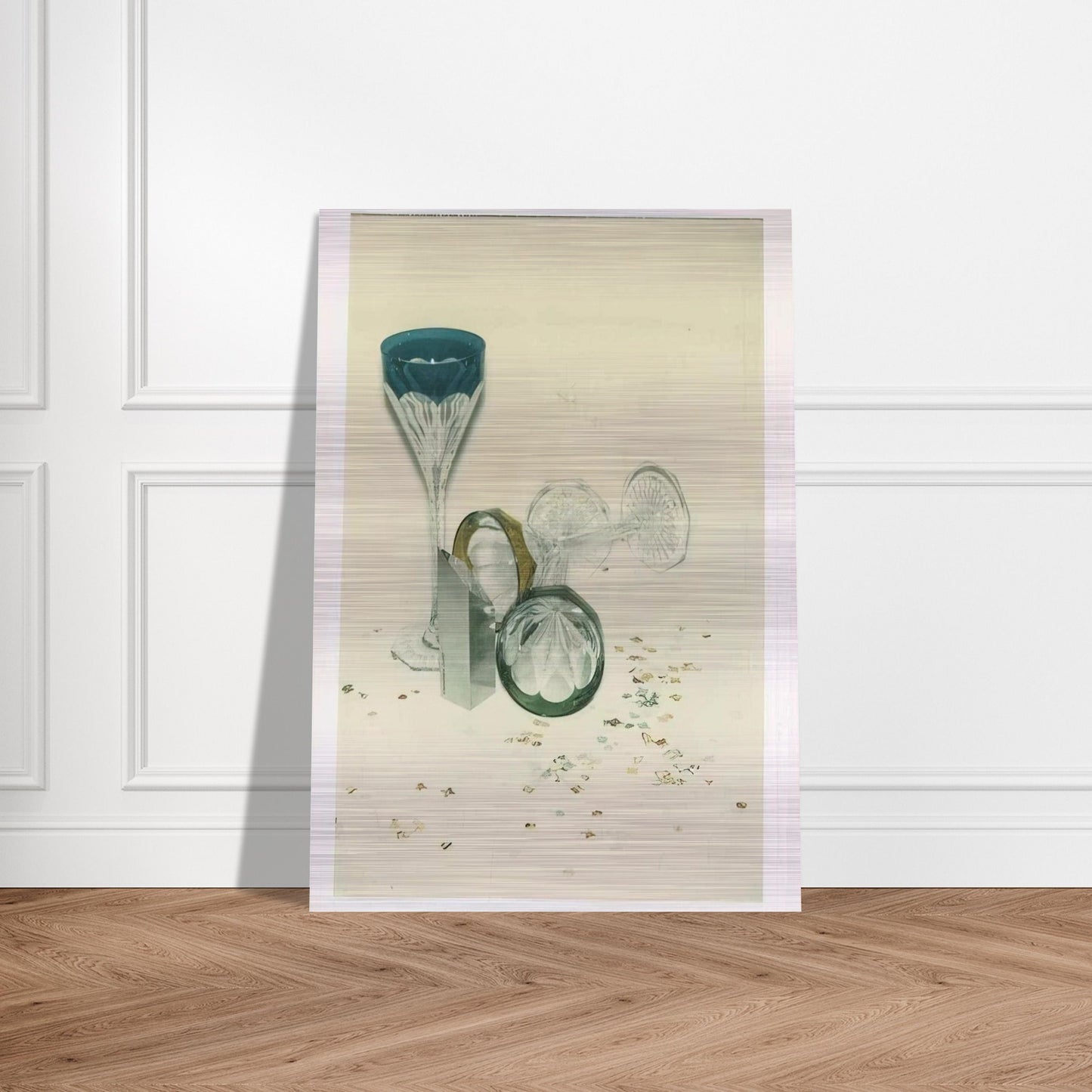 Committee 2000 Champagne Glasses - Andy Warhol Brushed Aluminum Print - 70x100 cm / 28x40 inches | Andy Warhol Aluminum Print | Andy Warhol Prints