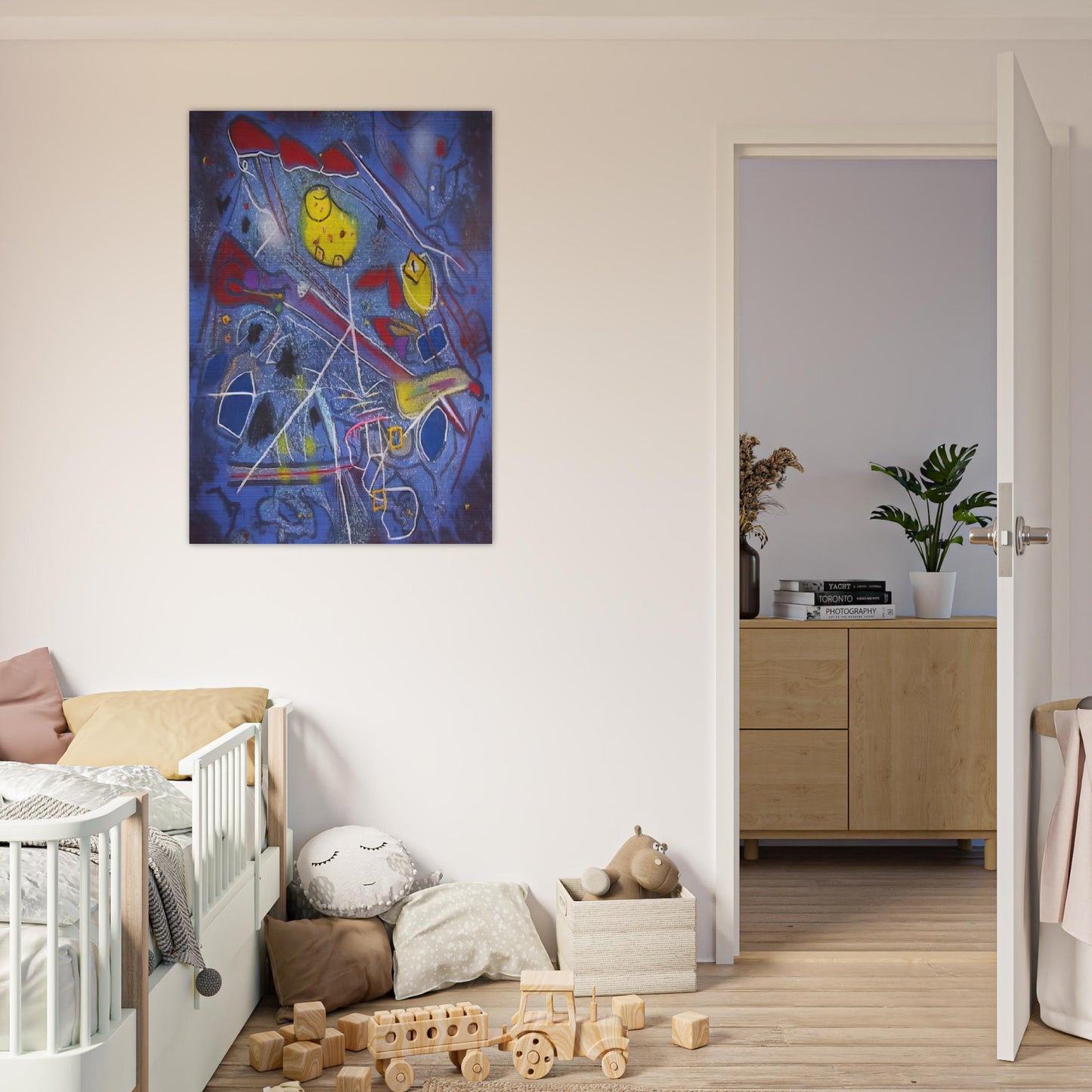 REDNESS OF BLUE 1996 - Roberto Matta Brushed Aluminum Print - 70x100 cm / 28x40 inches | Roberto Matta Aluminum Print | Roberto Matta Prints