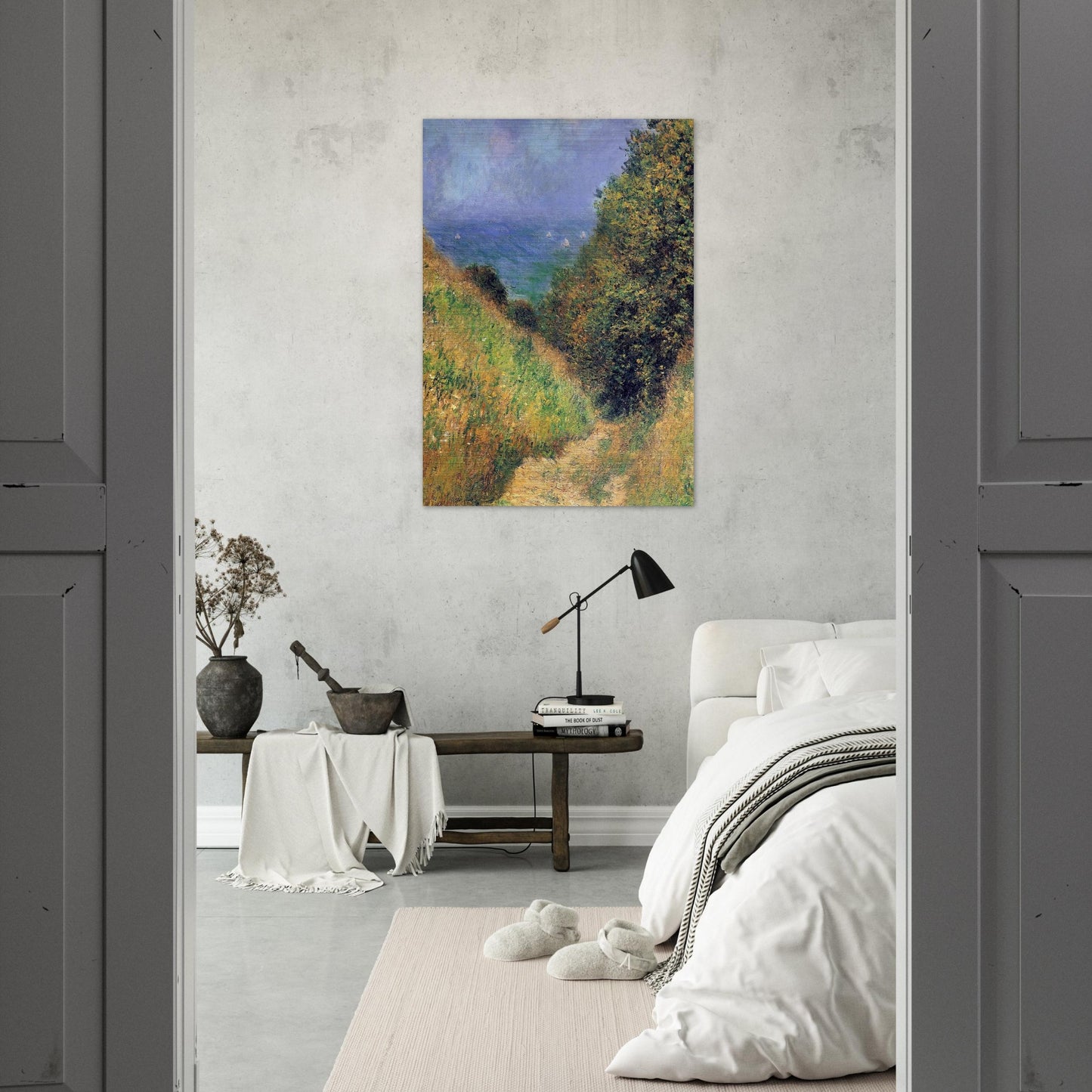 Path at Pourville 02 - claude monet Brushed Aluminum Print - 70x100 cm / 28x40 inches | claude monet Aluminum Print | claude monet Prints