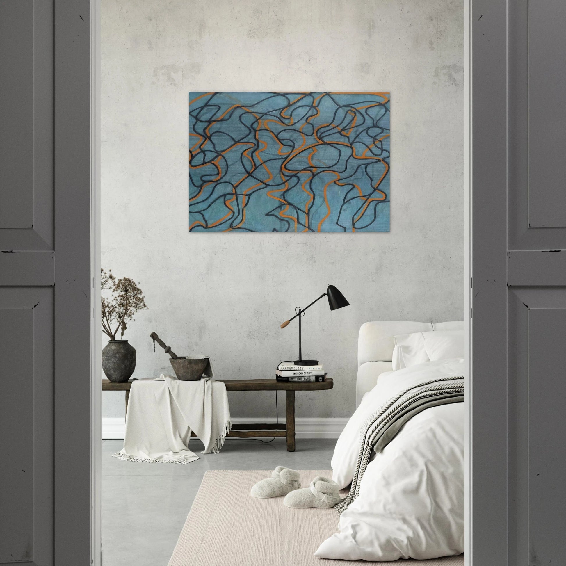 Letter About Rocks #3, Blue Ground - 2010 - Brice Marden Brushed Aluminum Print - 70x100 cm / 28x40 inches | Brice Marden Aluminum Print | Brice Marden Prints