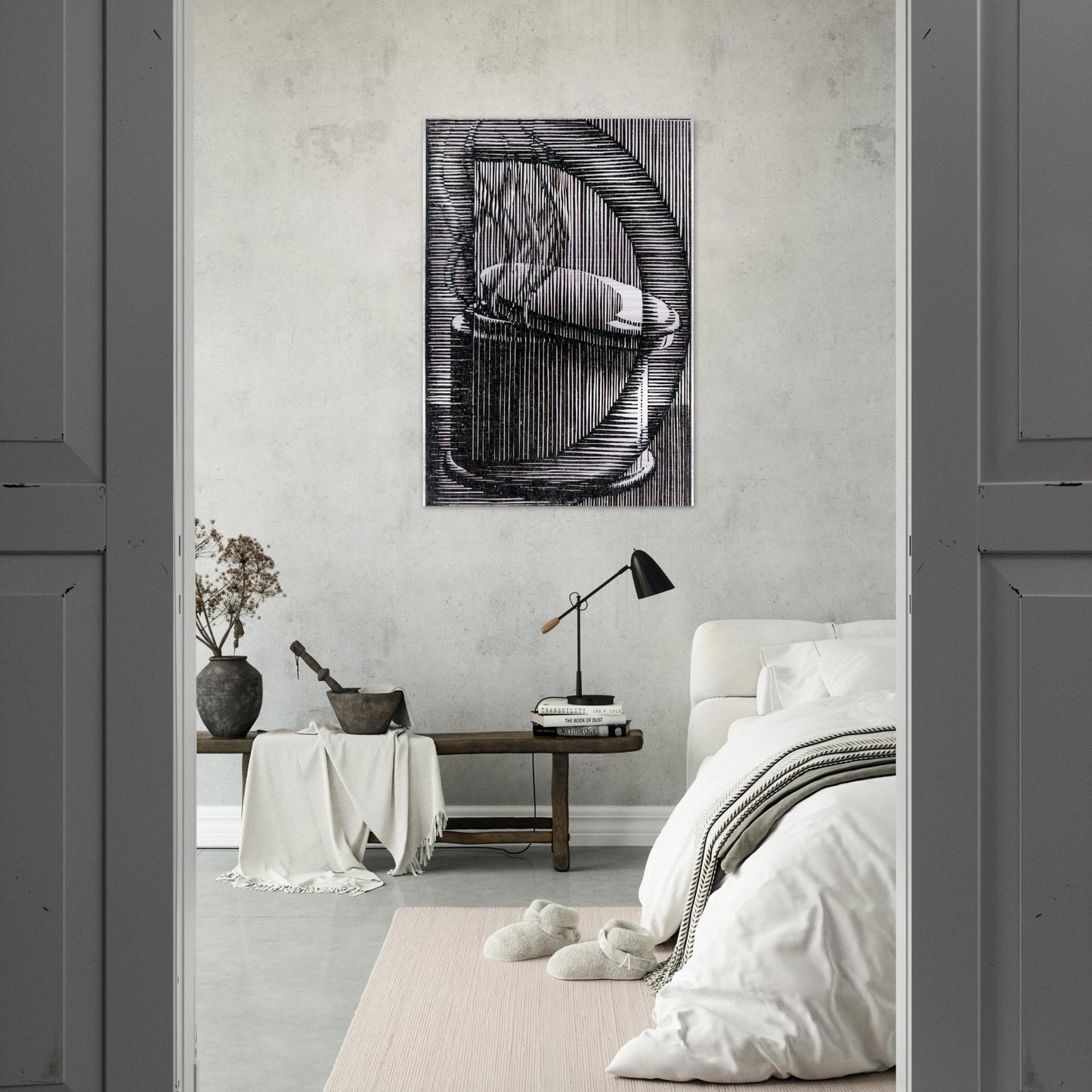 INITIAL D - MC Escher Brushed Aluminum Print - 70x100 cm / 28x40 inches | MC Escher Aluminum Print | MC Escher Prints