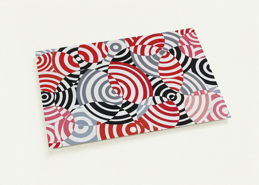 Interférences en rouge et gris No. 640 - 1963 By Antonio Asis Pack of 10 Post Cards | Antonio Asis Post Cards | A6 (10.5 x 14.8 cm) - 4.1 x 5.8 inches