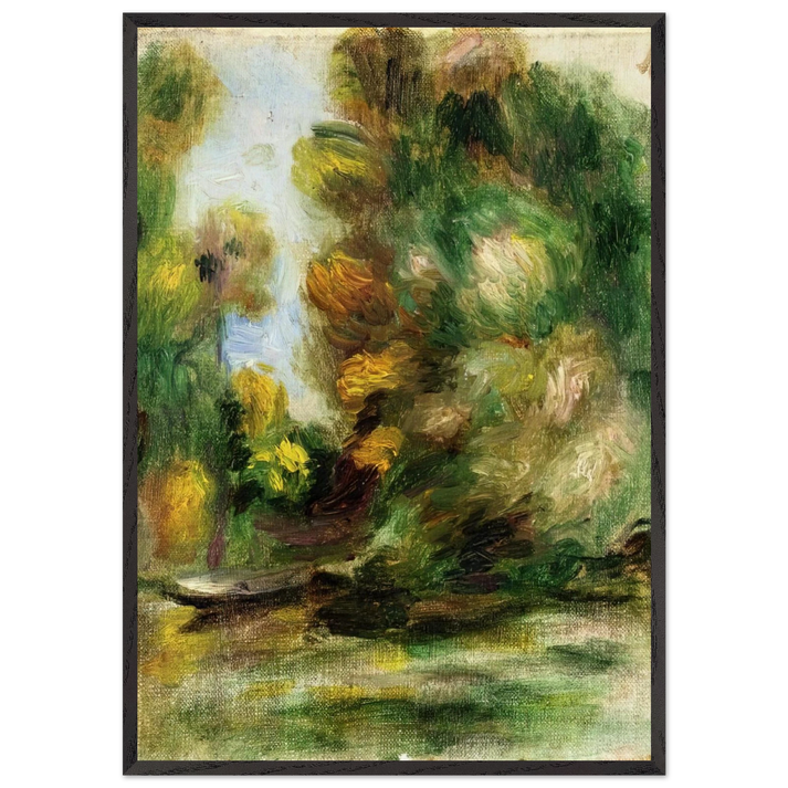 Banks of the River - Pierre-Auguste Renoir 70x100 cm / 28x40 inches Framed Art Print – Black Wooden Frame